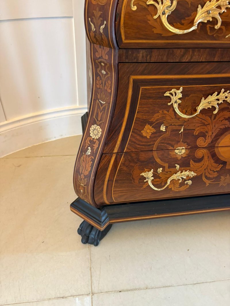 Outstanding Quality Antique Italian Marquetry Inlaid Burr Walnut Bureau Bookcase - Image 24